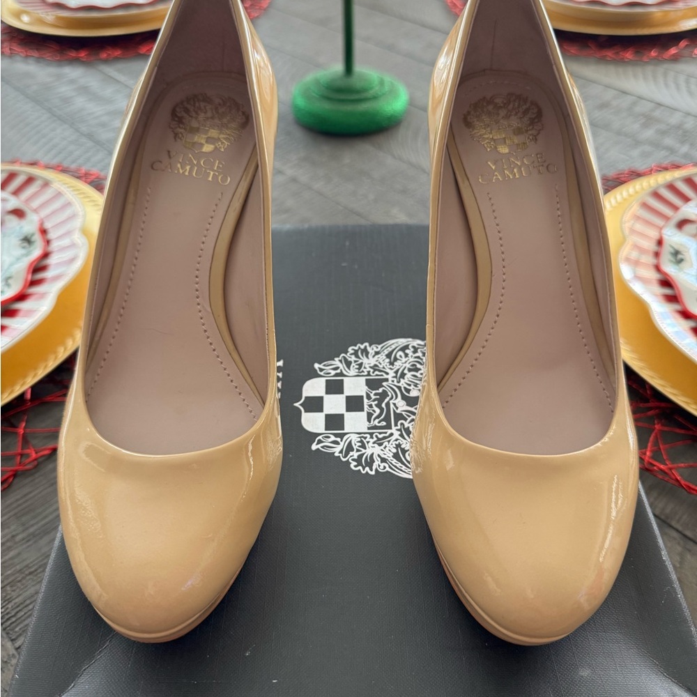 Vince Camuto Nude Patent Heels
